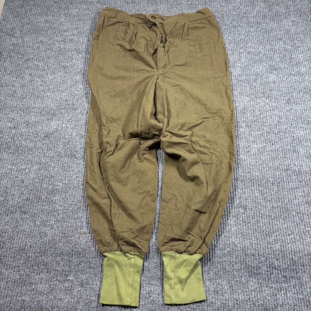 Vintage Military Wool Field Trousers Liner Pants Olive Drab Green Men Size 2